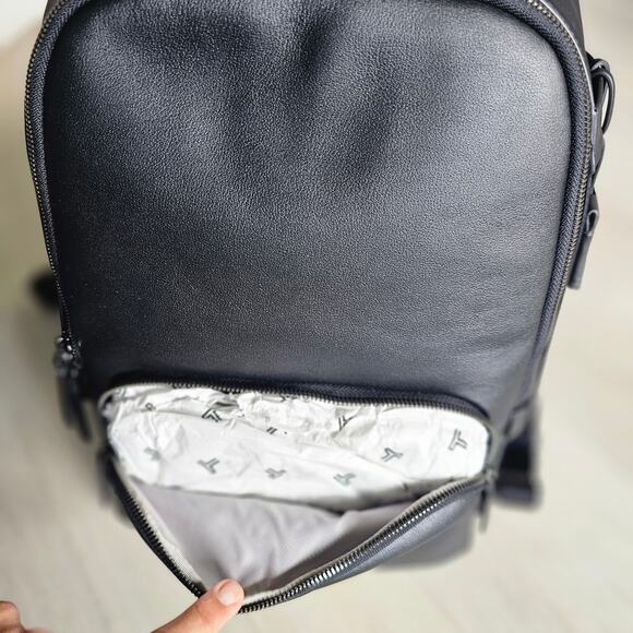 TUMI Blaire Leather laptop Backpack New Black Gunmetal - Picture 10 of 11